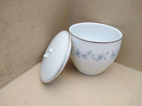 Vintage! Japan - Noritake Concord (Platinum Trim) - Mini Sugar Bowl With Lid (Handle Broken)