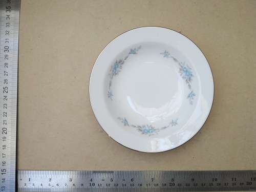 Vintage! Japanese - Nagoya Fine China - Blue Rose - Rim Fruit Bowl