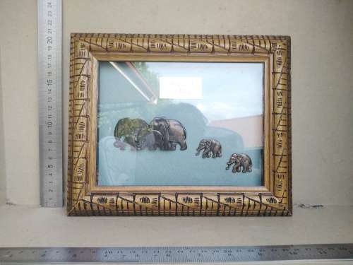 African! Wall Décor - Box Frame - Africa Alive - Elephants In Bronze