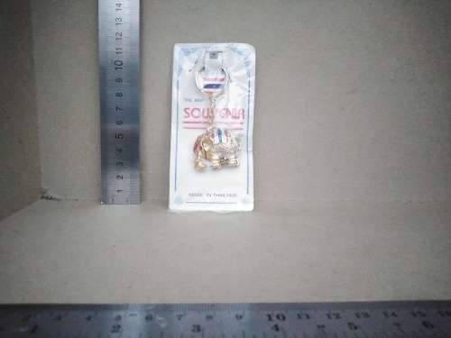 Vintage! Gold Toned Souvenir Elephant Keyring From Thailand
