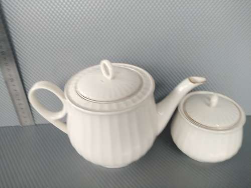 Vintage! German - Bavaria - TRISA - Fine Porcelain - Tea Pot And Sugar Bowl