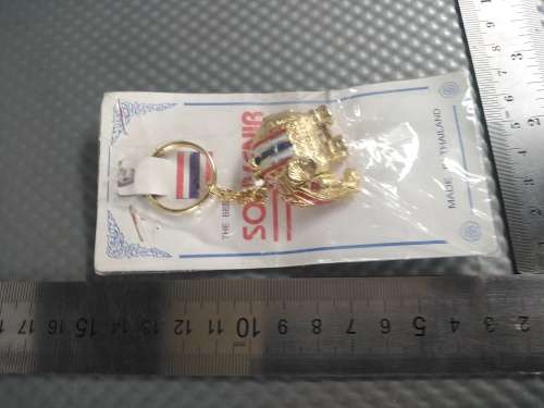 Vintage! Gold Toned Souvenir Elephant Keyring From Thailand