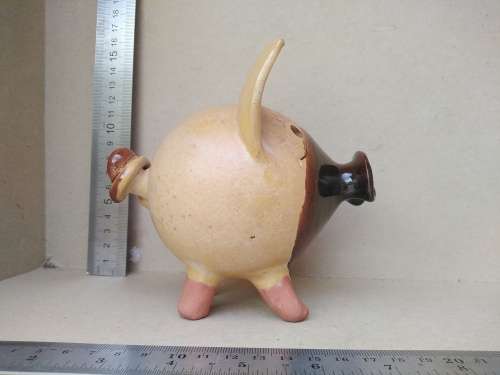 Vintage! Clay Art Studio Pottery - Clay Pig Piggy Bank