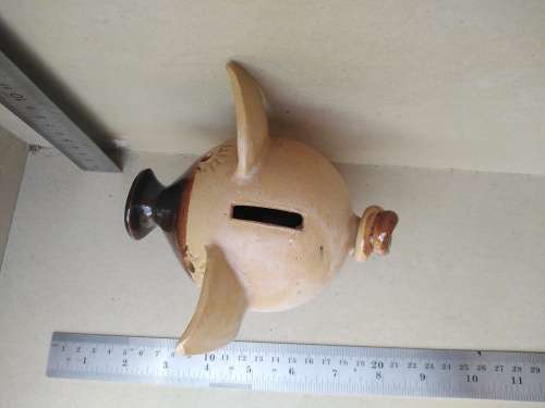 Vintage! Clay Art Studio Pottery - Clay Pig Piggy Bank