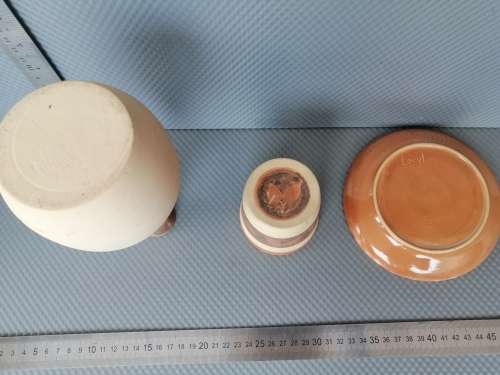 Vintage! Studio Art Pottery - Clay Set Of - Carafe For Water, Wine & Other Drinks - Tumbler & Saucer