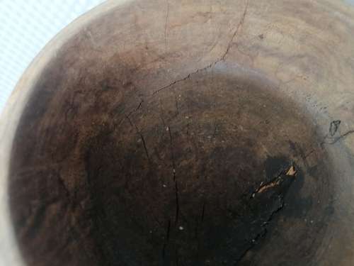 Africana! Hand Carved - Small - Interlocking Tripod Stand With Leaf Pattern Bowl