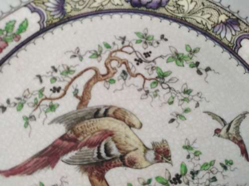 Vintage! Royal Doulton Pekin Oriental Golden Pheasant 25.5cm 12 Sided Plate