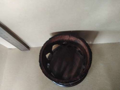 Africana! Hand Carved - Wooden Coaster Set In Caddy/Holder With Ashtray Lid - Elephant Design