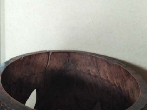 Africana! Hand Carved - Wooden Coaster Set In Caddy/Holder With Ashtray Lid - Elephant Design