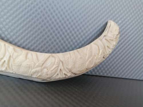 Africana! Hand Carved - Warthog Tusk - Elephants Marching - 29cm