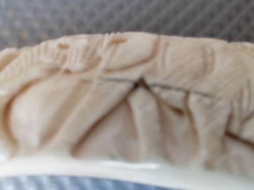 Africana! Hand Carved - Warthog Tusk - Elephants Marching - 29cm