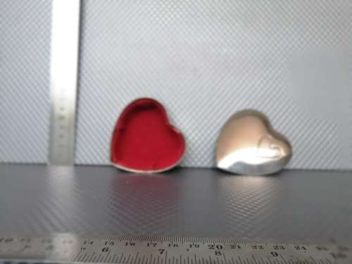 Vintage! Silver Plated Nickel Heart Shaped Trinket Box
