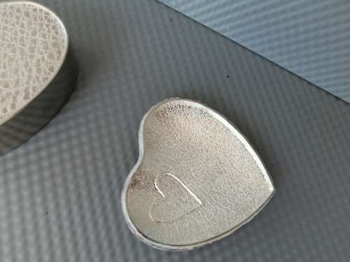 Vintage! Silver Plated Nickel Heart Shaped Trinket Box