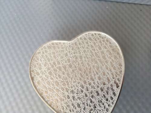 Vintage! Silver Plated Nickel Heart Shaped Trinket Box