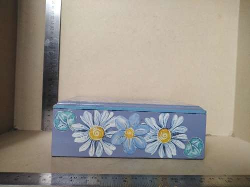 Vintage! Blue Decoupage Jewelry / Trinket / Keepsake Box
