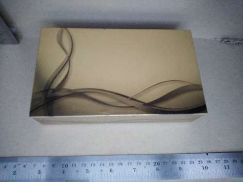 Vintage! Rectangular Hinged Gold Toned Tin Trinket Box