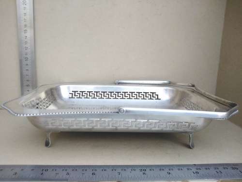 Vintage!  Silver Plated EPNS Fretwork Swing Handle Basket