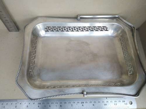 Vintage!  Silver Plated EPNS Fretwork Swing Handle Basket
