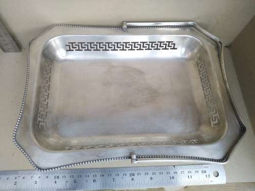 Vintage!  Silver Plated EPNS Fretwork Swing Handle Basket