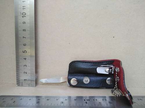 Vintage! Nail Clipper Keychain In Pouch - Made In Korea