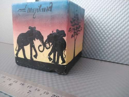 Africana! Handmade Handpainted Candle From Swaziland - Southern Africa