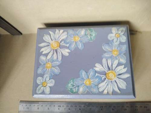 Vintage! Blue Decoupage Jewelry / Trinket / Keepsake Box