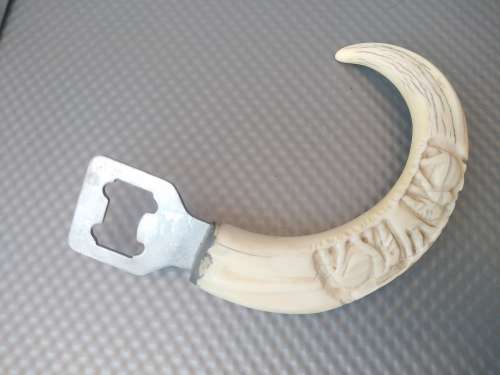 Vintage! Pair Of African Warthog Tusk Bottle Openers