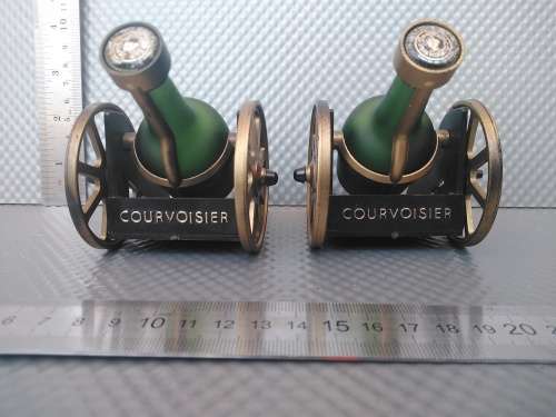 Vintage! Pair Of Mini Plastic Courvoisier Cognac Cannon Carts