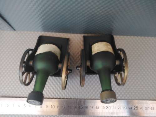 Vintage! Pair Of Mini Plastic Courvoisier Cognac Cannon Carts