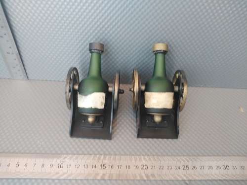 Vintage! Pair Of Mini Plastic Courvoisier Cognac Cannon Carts
