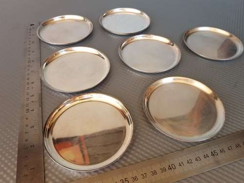 Vintage! Elkington Plate Set Of 7 Coasters