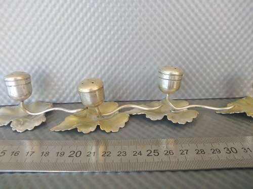 Vintage!  Made In England EPNS Silverplate Maple Leaf Salt / Pepper Shaker Set Of 4