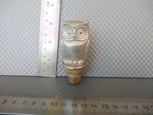 Vintage! Decorative Stainless Steel Owl Bottle Stopper.