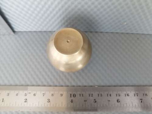 Vintage! Miniature Brass Vase With Etched Flowered Pattern.