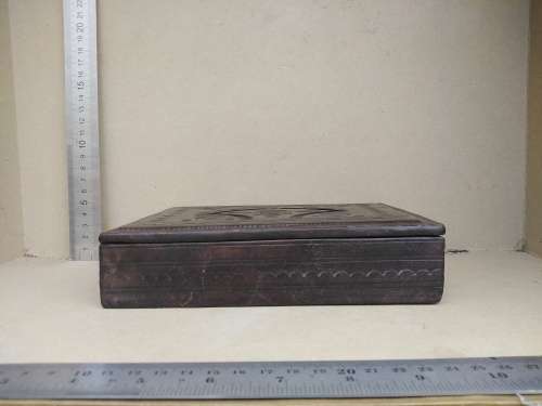 Vintage! Hand Tooled Leather & Wood Box.