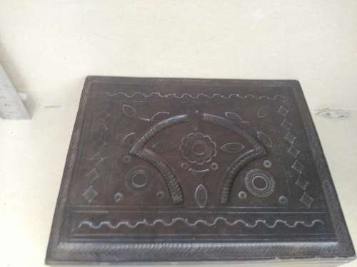 Vintage! Hand Tooled Leather & Wood Box.
