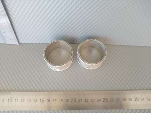 Vintage! - Hallmarked - Dutch Silver - Pair Of Napkin Rings (Engraved)