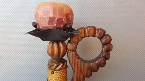 Unique! Vintage! Spanish Mid-Century Brutalist - Large Hand-Carved - Candle Holder