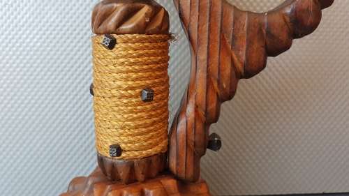 Unique! Vintage! Spanish Mid-Century Brutalist - Large Hand-Carved - Candle Holder