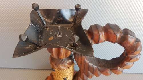 Unique! Vintage! Spanish Mid-Century Brutalist - Large Hand-Carved - Candle Holder
