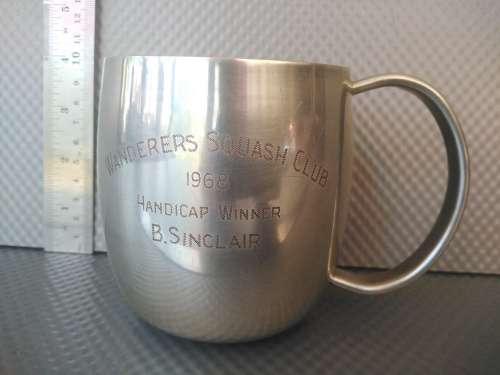 Vintage! Silver Plated - Trophy Beer Mug - Wanderers Squash Club