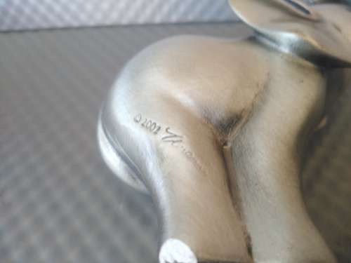 Vintage! Solid Pewter Pair Of Elephants
