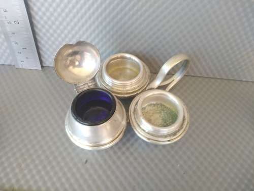 Vintage! Small Silver Plated Egg Shaped Cruet Set.
