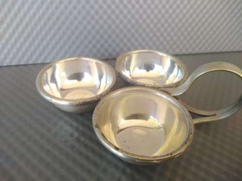 Vintage! Small Silver Plated Egg Shaped Cruet Set.