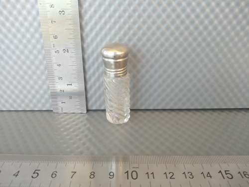 Vintage! Miniature Bullet Glass Perfume Bottle With Screw On Cap.
