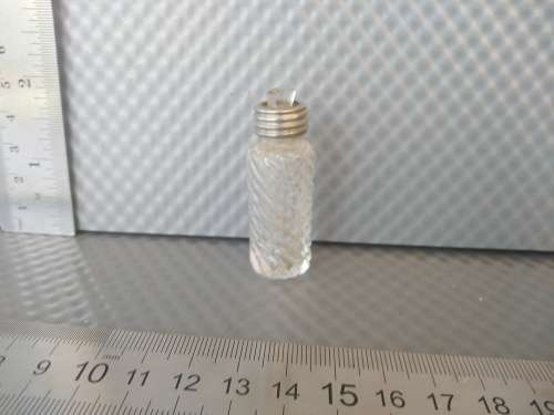 Vintage! Miniature Bullet Glass Perfume Bottle With Screw On Cap.