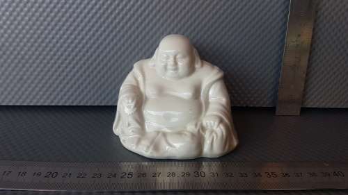 Vintage! Chinese - Feng Shui - Blanc De Chine Style - Sitting Laughing Buddha