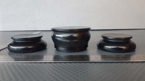 Antique! Victorian - Real Ebony - Hand Made - Round Turned Wooden - Trinket Set