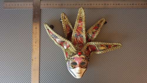 Vintage! Miniature Resin Venetian Carnival Jester Mask - Wall Hanging