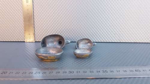 Vintage!  Pewter Metal With Brass Trinket Boxes - Mom & Duckling.